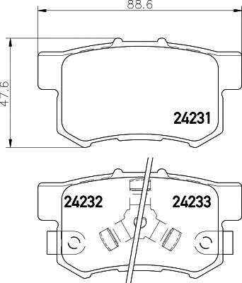 HELLA PAGID 8db355012061 -  Комплект тормозных колодок, дисковый тормоз